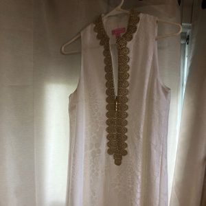 Lilly Pulitzer White and Gold Dress size 2
